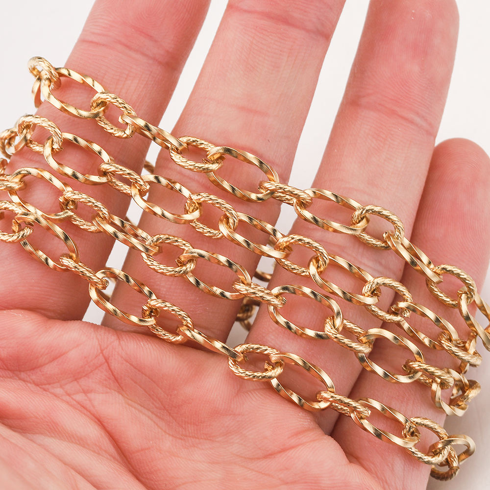 Chain Roll Cable - 1M Spiral Cable Twist Chain Gold-Plate