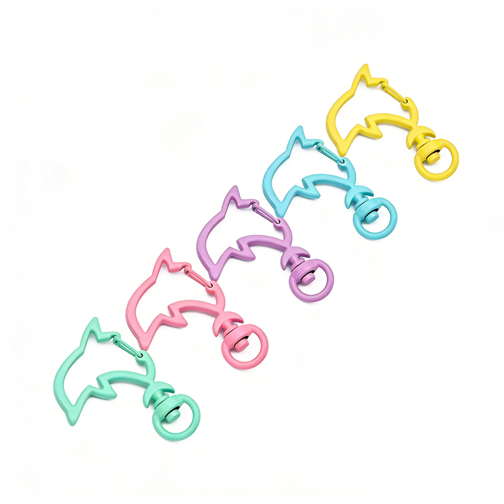 Jewelry Making Name - 10pcs Candy Colors Metal Dolphin Snap