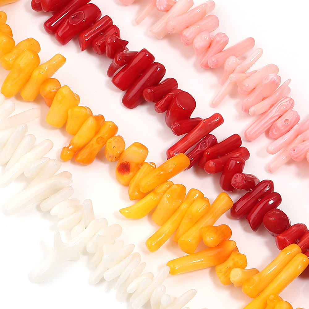 Jewelry Making Gemstones - 1Strand 6x15mm Natural Stone Coral Beads