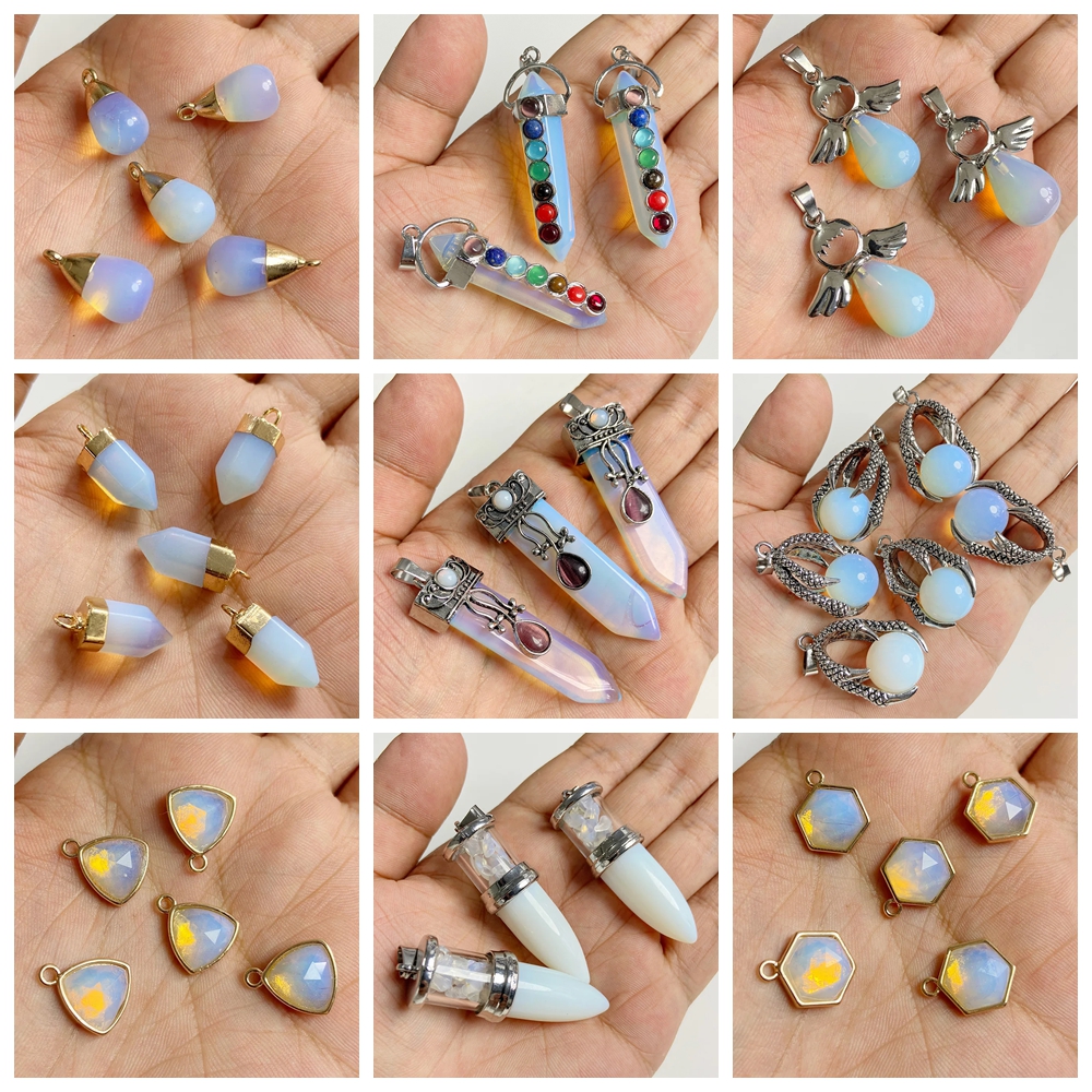 Jewelry Making Gemstones - 2Pcs High Quality Natural Opal Pendant