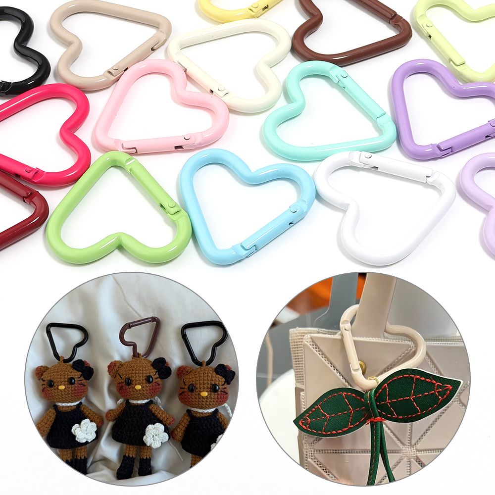 Jewelry Making Name - 5pcs Colorful Heart-shaped Aluminum Alloy Carabiner