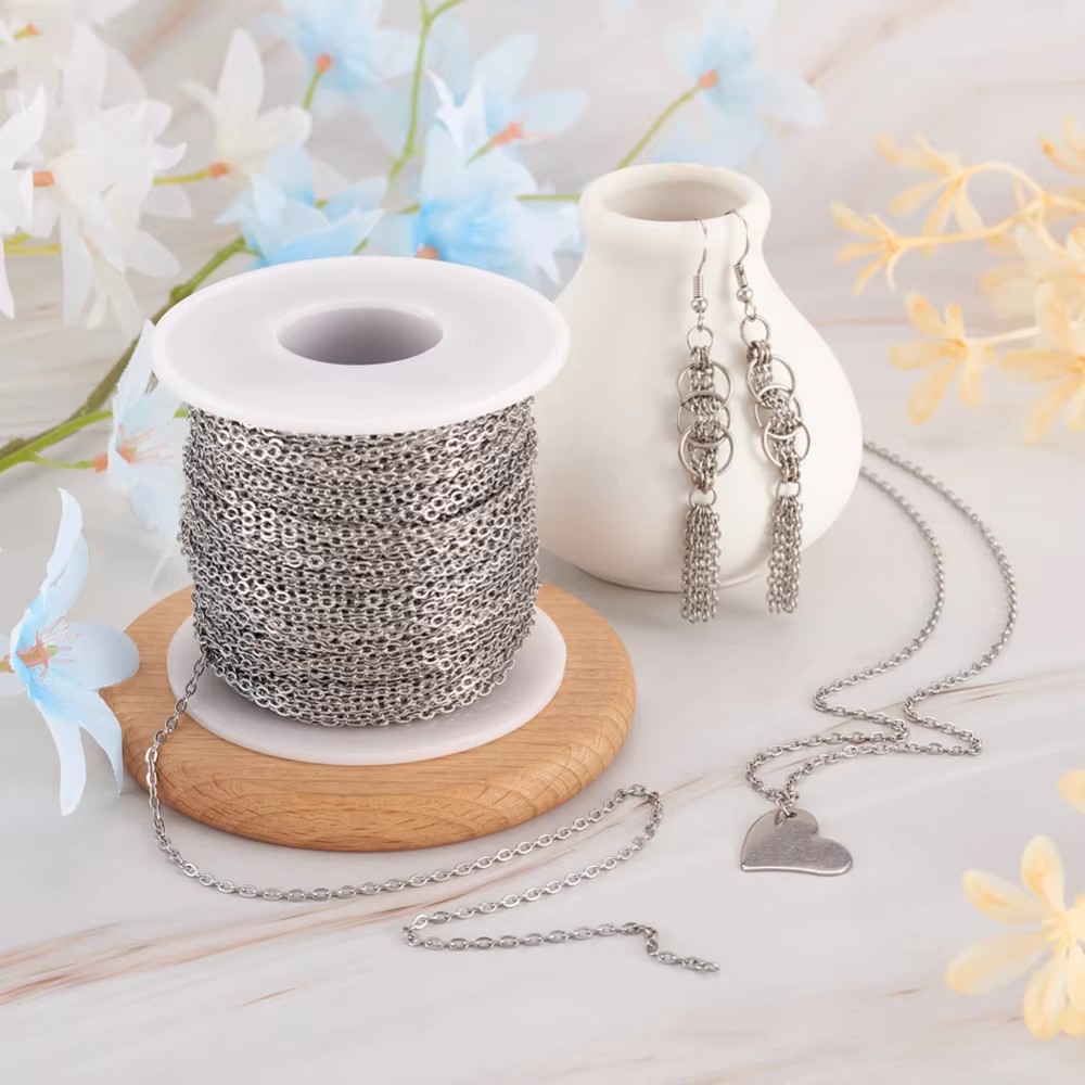 Chain Roll Cable - 50m/roll Stainless Steel Cable Chains Soldered