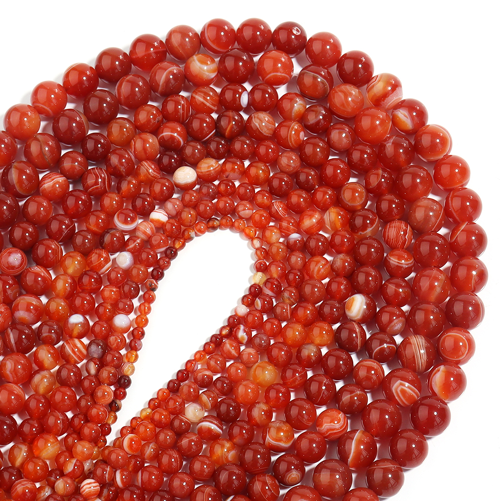 1 Strand Red Striped Agate Nat - đánh giá và giá Jewelry Making Gemstones