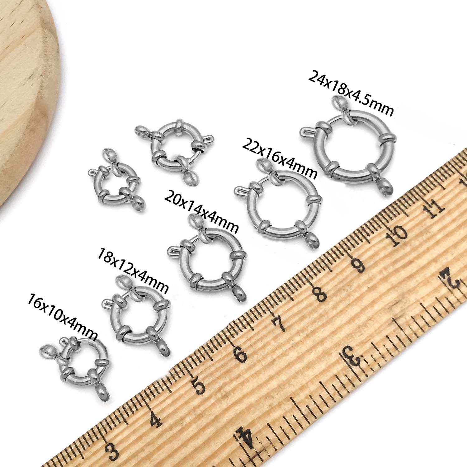 2pcs Stainless Steel Round Cla - đánh giá và giá Jewelry Making Name