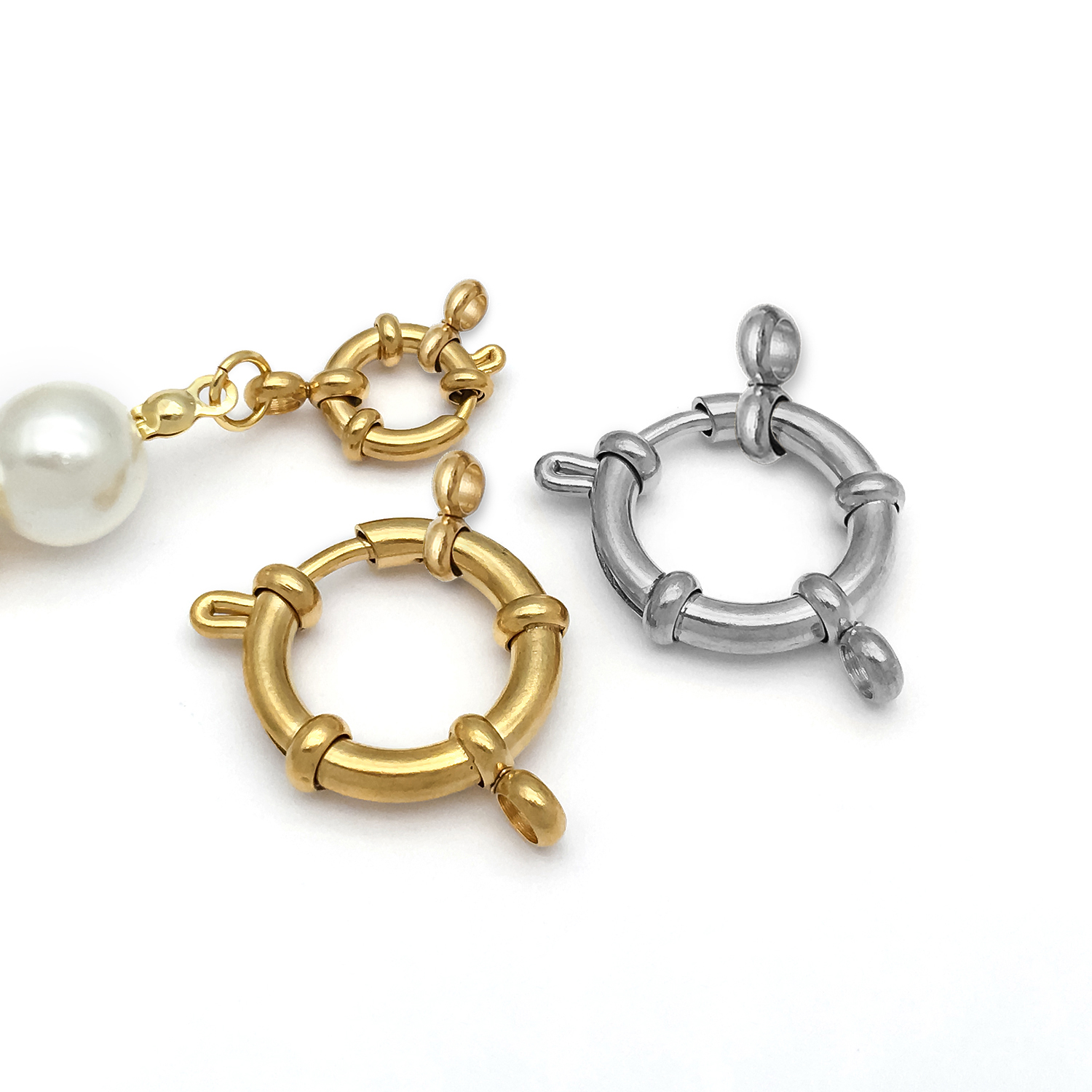 2pcs Stainless Steel Round Cla - đánh giá và giá Jewelry Making Name