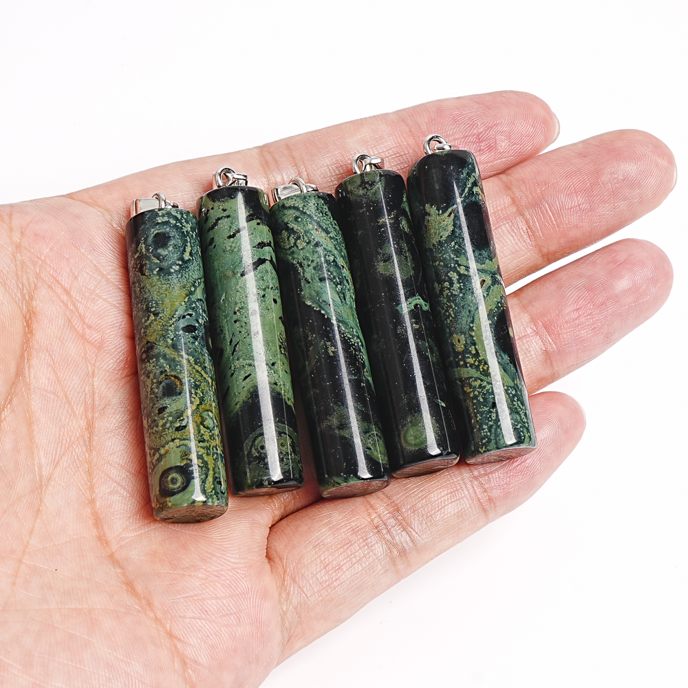 NATURAL GREEN GEMSTONE CYLINDR - đánh giá và giá Jewelry Making Gemstones