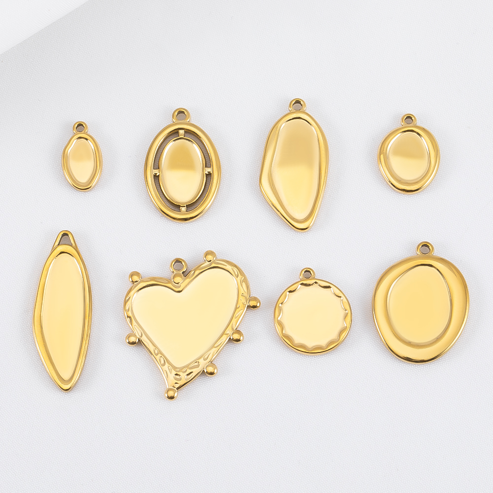 5pcs Stainless Steel Oval Hear - đánh giá và giá Jewelry Making Gemstones